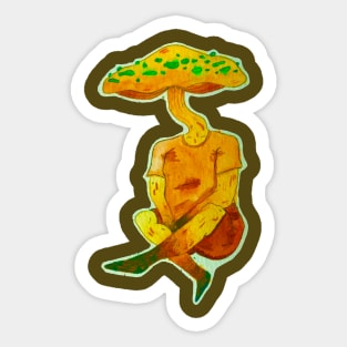 Yellow Mushroom Dude Sticker